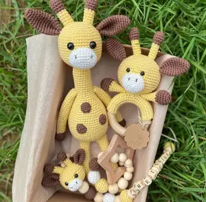 OEM Häkel giraffe Puppenspiel zeug Kuscheltier Regenbogen Handgemachte Häkel giraffe Amigurumi