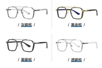 Meilleures ventes : Lunettes photochromiques anti-UV et anti-lumière bleue à changement de couleur pour hommes, monture en métal à double pont pour verres de prescription myopie