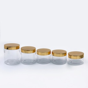 Pot en plastique PET vide blanc, transparent ou ambré de 250g, 500g, 2oz, 4oz, 8oz, 16oz pour aliments et cosmétiques avec couvercle doré - Product Image 3
