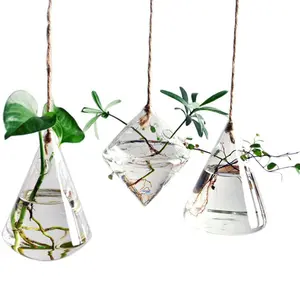 Hanging Planters Bud Flower Propagation Station Glass Vase Container Terrarium Kits for Hydroponic