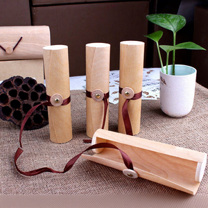 หลอดกลมไม้เบิร์ชวีเนียร์เปลือกนุ่มกล่องบรรจุภัณฑ์ไม้สำหรับขวดไวน์ของขวัญ - Product Image 2