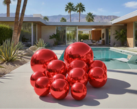 Ballon gonflable publicitaire brillant en PVC effet miroir, grand ballon de plage avec impression UV, pompe électrique, étanche, pour fêtes, mariages et événements