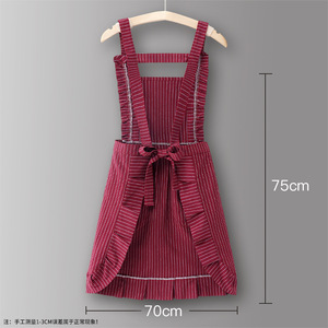 Tablier de cuisine coréen personnalisé pour femme, de haute qualité, pour l'été, usage domestique, robuste, lavable, durable, en pur coton - Product Image 4