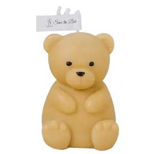 5*5*7cm HOME Luxury Scented In Stock Handicraft Decoration Cute Sitting Bear Aromatherapy Cake Handmade Creative Wedding Candle