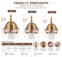 Brûleur à Bakhoor en marbre doré de luxe, style arabe, porte-encens multicolores et tailles variées, décoration de table pour la maison et le bureau, cadeau pour le Ramadan et l'Aïd