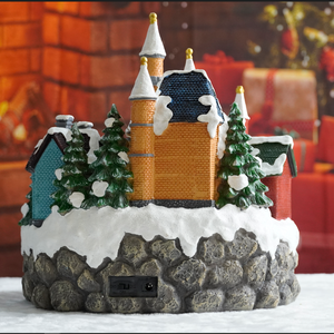 Personnalisé Illuminé <span class=keywords><strong>noel</strong></span> haute qualité LED allumé Noël village avec enfants et Père Noël figure - Product Image 3