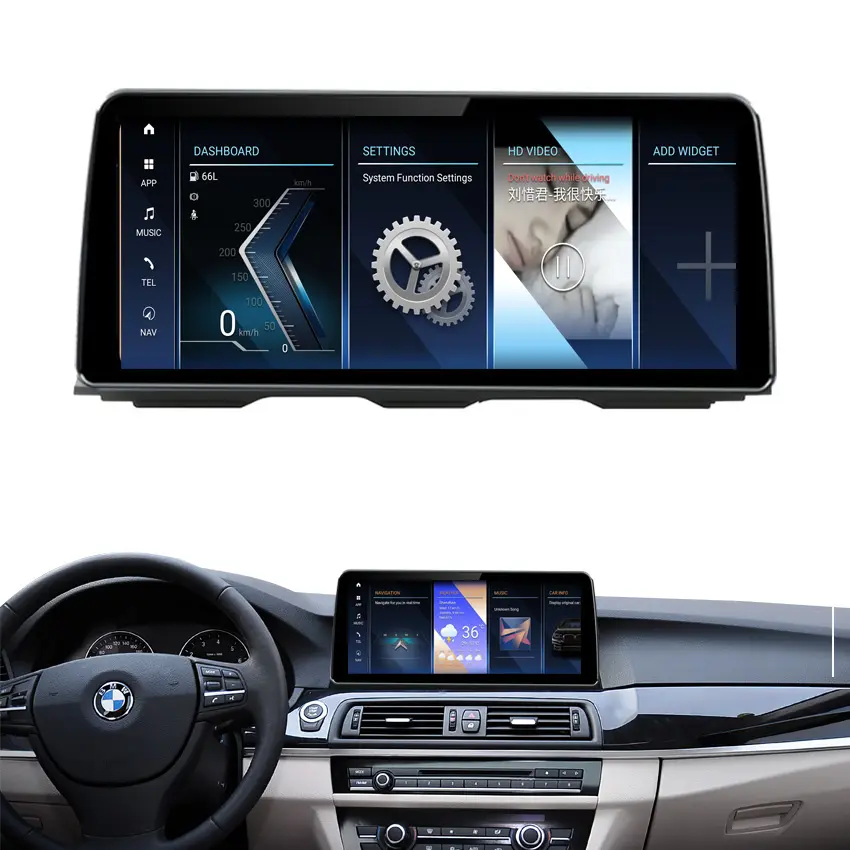 Kanor 12.3 Inch HD IPS Màn Hình Cảm Ứng Xe Hiển Thị GPS Navi Đa Phương Tiện Máy Nghe Nhạc Android 13 8Core 4 + 64G Cho BMW F10 2014 Android