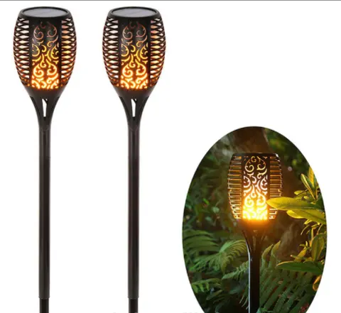 Solar Torch Light Outdoor Dancing Flame 96 LED Lamp with ON/OFF Switch