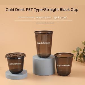 Custom Logo PET Material 16 oz Lidded Disposable <b>Cold</b> Drink <b>Cup</b> Black Disposable <b>Cold</b> Drink <b>Cup</b> - Product Image 4