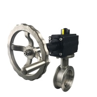 Valve papillon à régulateur pneumatique avec poignée, connexion à bride DN100 ss304, régulateur pneumatique