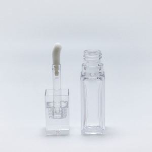 <b>Custom</b> 10ml Square Clear Lip Gloss Tubes Container Cosmetic Tubes Packaging for <b>Lipstick</b> Blush Lipgloss Tubes With Big Brush - Product Image 4