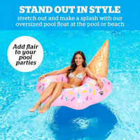 Bouée de piscine gonflable en vinyle épais, motif crème glacée fondante, 4 pieds de large, capacité de 200 livres, avec kit de réparation