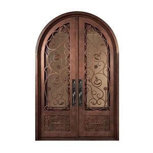 Diseño de lujo de alta calidad precio bajo puertas de hierro forjado puerta de acero piel puertas de seguridad rotura térmica - Product Image 2