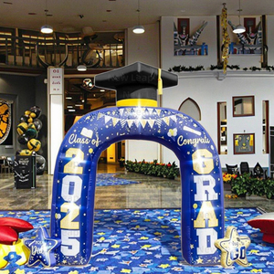 Bước Nhảy Vọt mới 10ft tốt nghiệp Lều bơm hơi chính thức Mũ vòm <span class=keywords><strong>LED</strong></span> <span class=keywords><strong>2025</strong></span> quảng cáo PVC cửa lễ hội Quà Tặng - Product Image 1