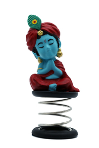 Dhyana Krishna, Figura Decorativa de Plástico en Tono Azul para el Tablero del Auto y el Templo del Hogar, Obra de Arte Espiritual Meditativa - Product Image 6