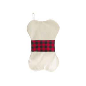 Chaussettes de Noël personnalisées pour animaux de compagnie, en forme d'os, avec logo imprimé, motif photo, sublimation, grand format - Product Image 1