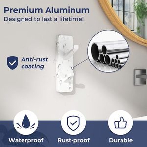 Double crochets de salle de bain en acier inoxydable, <span class=keywords><strong>porte</strong></span>-serviettes de bain, <span class=keywords><strong>porte</strong></span>-<span class=keywords><strong>manteau</strong></span>, <span class=keywords><strong>porte</strong></span>-clés, cintres, <span class=keywords><strong>sans</strong></span> perçage - Product Image 5