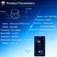 Système de surveillance de pression des pneus Bluetooth CXT pour moto, scooter, moto tout-terrain, VTT, UTV, léger, avec alarme et contrôle par application (ODM)