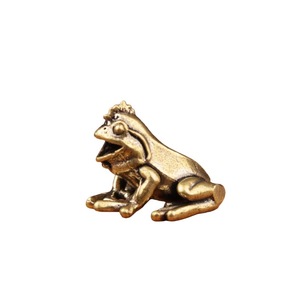 Figura de Rana de Latón, Mini Adorno de Escritorio con Forma de Animal, Decoración para el Hogar y la Oficina, Estilo Minimalista, Artesanía en Metal, Regalo - Product Image 5