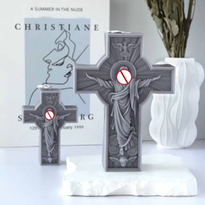 Bougie parfumée artisanale en cire de soja à la tête de Jésus, personnage européen de Pâques, best-seller, design géométrique moderne, aromathérapie - Product Image 5