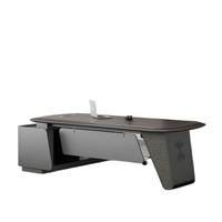 Bureau d'ordinateur de luxe en bois massif peu encombrant en forme de L avec tiroirs de rangement et bordure en PVC pour
