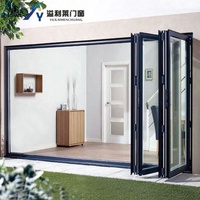 Portes pliantes modernes pour cour extérieure, en alliage d'aluminium, étanches, insonorisées, plusieurs designs