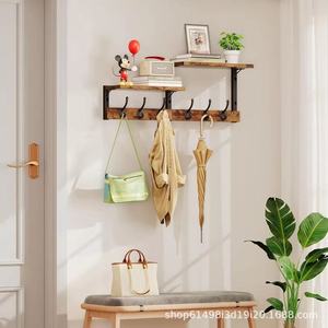 Creative wooden <b>wall</b>-mounted storage <b>rack</b> <b>for</b> living room decorative items, entryway <b>key</b> <b>rack</b>, and bathroom storage. - Product Image 4