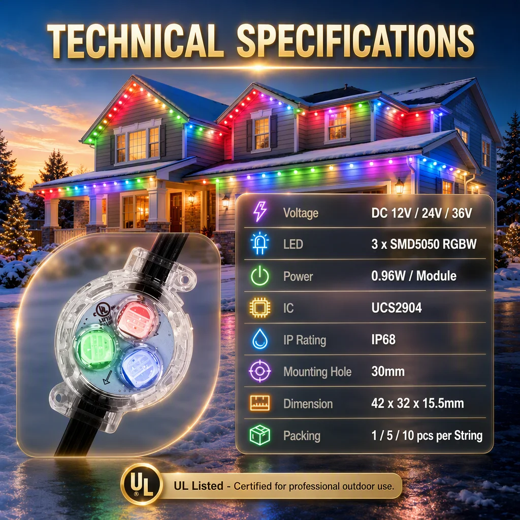12V 24V 36V Rgbw Gemstone Pixel Track Point Lights IP68 Waterproof Permanent Outdoor Christmas Decoration Lighting · image 2