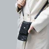 Étui portefeuille bandoulière de luxe personnalisé en cuir PU avec porte-cartes pour iPhone 12 13 14 15 16 17 18 Pro Max – Vente en gros OEM
