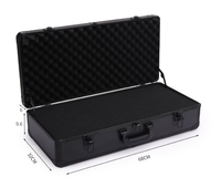 Étui portable en aluminium noir sur mesure avec mousse intégrée, solution de rangement de haute qualité