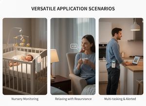 Babyphone numérique haute sensibilité avec alerte sonore vibrante et unité parentale portable rechargeable - Product Image 4
