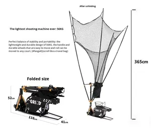 Machine <span class=keywords><strong>de</strong></span> rebond <span class=keywords><strong>de</strong></span> basketball automatique, réglable et pliable avec panier et support – Équipement d'entraînement multifonctionnel - Product Image 4