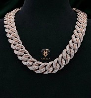 Collier chaîne cubaine en moissanite durable, serti de pierres de précision, pour bijoux unisexes, disponible au meilleur prix.
