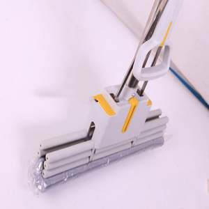 Poste de acero inoxidable extra grueso para el hogar, tres filas de rodillos, fregona absorbente de algodón de goma para exprimir el agua, Coágulo de muelle manos libres - Product Image 5