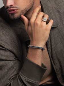 Alta calidad nueva moda 316L Acero inoxidable 4mm cadena personalizada trenzada amistad macramé regalos de navidad <span class=keywords><strong>pulsera</strong></span> para hombres - Product Image 2