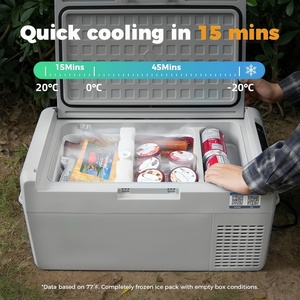 ICECO Cooler <strong>Box</strong> 20L 40W Camping Fridge <strong>Freezer</strong> Portable 24V/12V Car Refrigerator Steel Stainless For Truck RV Car - Product Image 3