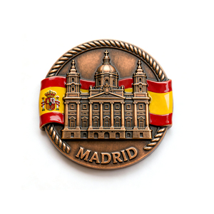 Venta al por mayor logotipo y diseño personalizado aleación de zinc España <span class=keywords><strong>Madrid</strong></span> recuerdo imanes de metal para nevera - Product Image 1