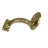 Base ronde de support de main courante robuste de couleur dorée en laiton pour garde-corps d'escalier en bois
