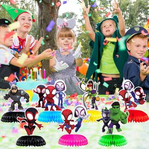 Nouveauté : Ornements en nid d'abeille Spiderman pour la décoration de table de fête d'anniversaire, base en papier - Product Image 4