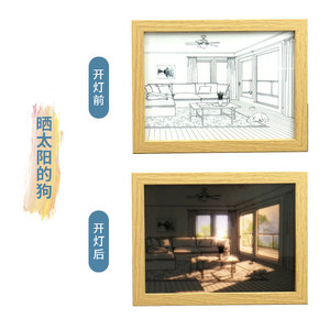 LED Luminous Night Light Wooden Photo <strong>Frame</strong> Popular Creative <strong>Friend's</strong> <strong>Best</strong> Gift Choice - Product Image 2