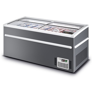 Supermercado 600L Open Top Island Congelador Puerta de vidrio 2100mm Pantalla comercial Gabinete recto Equipo de refrigeración - Product Image 6