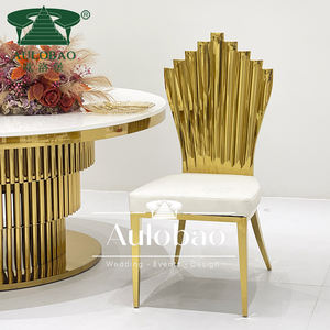 เก้าอี้รับประทานอาหารสแตนเลสสตีลทันสมัยปรับระดับได้สำหรับงานแต่งงาน งานเลี้ยง บ้าน อพาร์ตเมนต์ และงานอีเว้นท์ในโรงแรม - Product Image 1