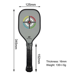 Raquette de pickleball d'entraînement en fibre de verre/carbone+PP, économique, durable, légère, 16 mm, personnalisable - Product Image 6