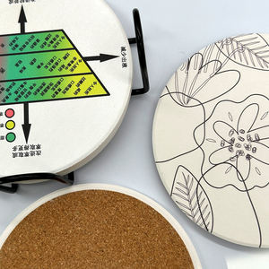 custom logo Absorbent Ceramic Stone Marble Pattern <b>Coasters</b> with Cork Base <b>Drink</b> <b>Coasters</b> with Metal Holder Stand - Product Image 6