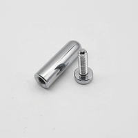 1/2\" Diameter Steel Desktop Table Standoffs Chromed Finish 1/4\"-D12X40 Fasteners for Material Hole Product Category Fasteners