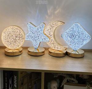 Star Moon Modern Luxury Christmas Gift Acrylic Diamonds 3 Colors 6w Touch Control Led Rechargeable Desk <b>Table</b> <b>Lamp</b> Night Light - Product Image 1