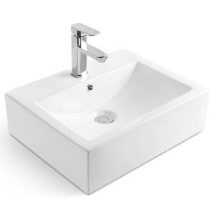 Ingrosso Hotel di lusso moderno ciotola singola quadrata lavabo in ceramica con piedistallo - Product Image 4