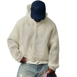 Custom Summer Air Mesh Zipper Hoodie 3D Breathable Casual Sport Streetwear Jacket Lightweight <b>Fishnet</b> High Quality Men's - Product Image 1