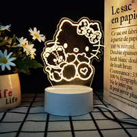 Lampe de table tricolore optique 3D en gros, design horloge USB, veilleuse LED pour cadeau de Noël, décoration de chambre, base LED