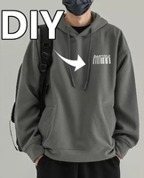 Pull à Capuche Lourd sans Cordon de Serrage, Impression Numérique Personnalisée, Logo en Coton Molleton Français, Hoodies Hommes Oversize en Gros
